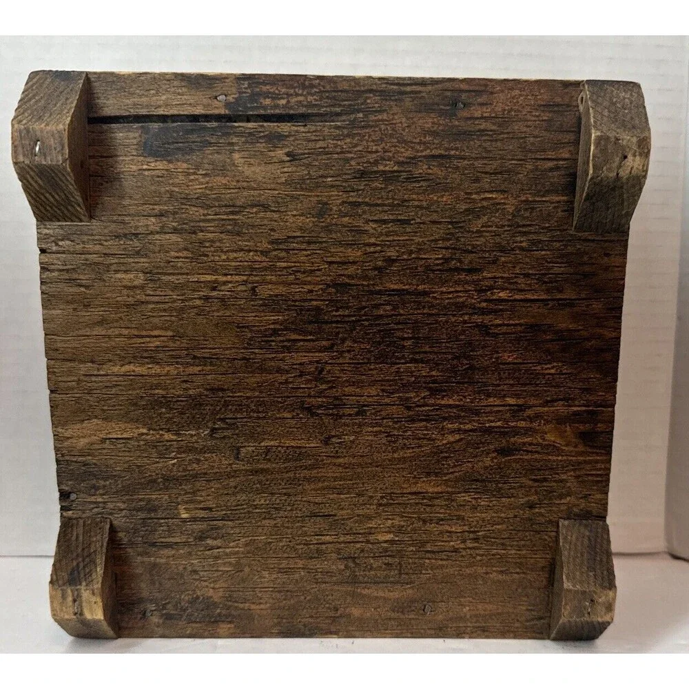 Hand Carved Wooden Mexico Box  Hand Painted Floral Flower Tile Made In Italy